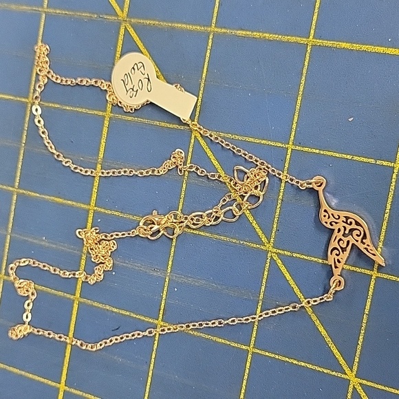 Rose Gold Tone Bird Dove 22" +2" Extension Necklace - Picture 1 of 3